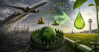 A armadilha verde da aviação: como as regras da UE podem tornar os combustíveis sustentáveis mais caros e menos eficientes