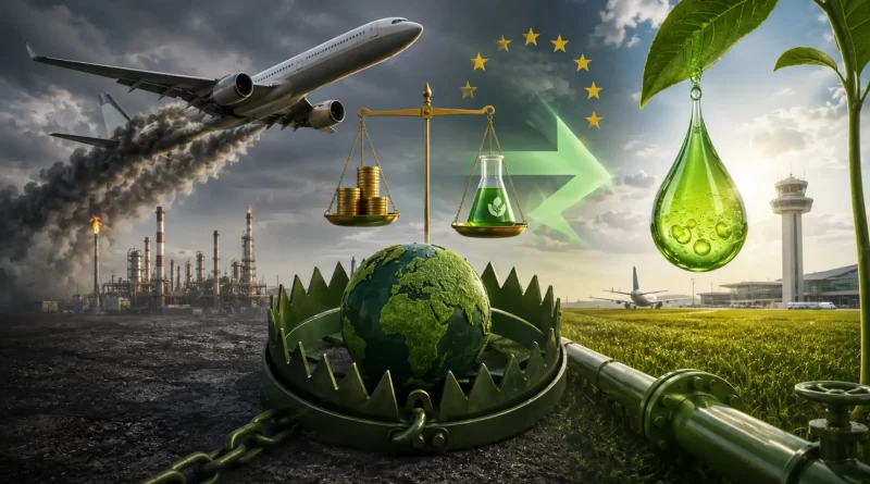 A armadilha verde da aviação: como as regras da UE podem tornar os combustíveis sustentáveis mais caros e menos eficientes