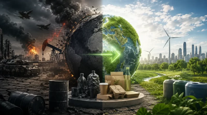 Guerra, petróleo caro e embalagens: como os choques geopolíticos estão a acelerar a transição para materiais sustentáveis